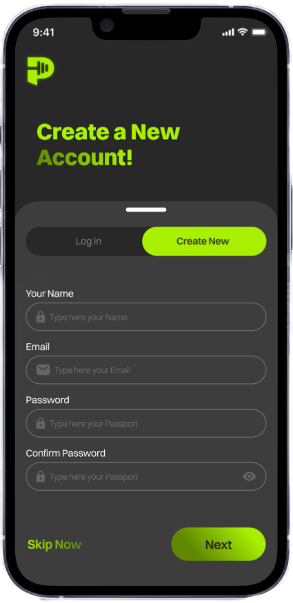 login or register prototype app